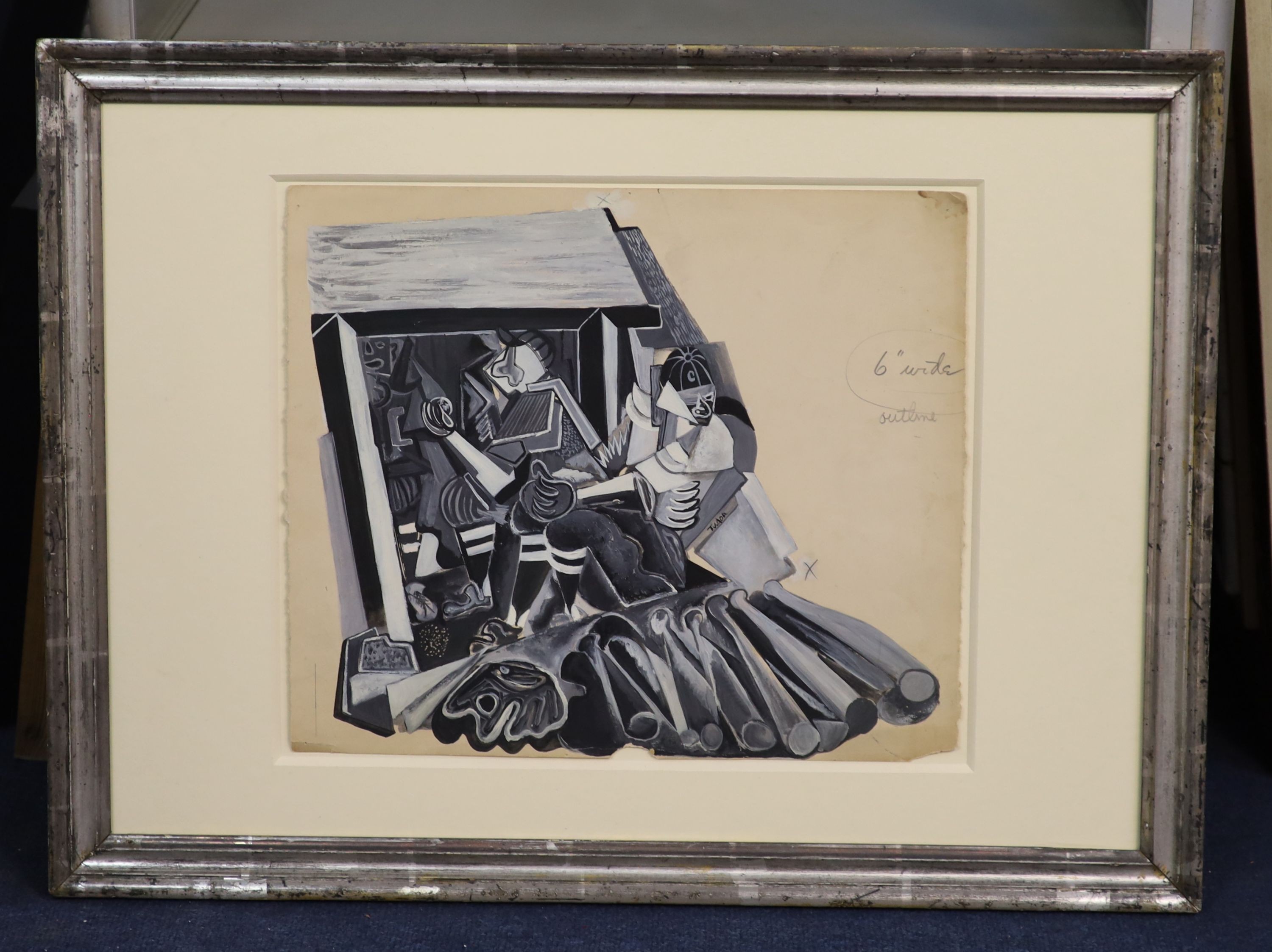 Charles Tudor (American, 1903-1970), Baseball Players, oil on paper, 30 x 35cm